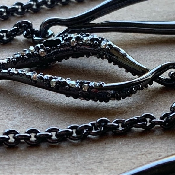 Alexis Bittar Jewelry - ALEXIS BITTAR • Long Gunmetal Curb & Custom Sculpted Double Sided Link Necklace